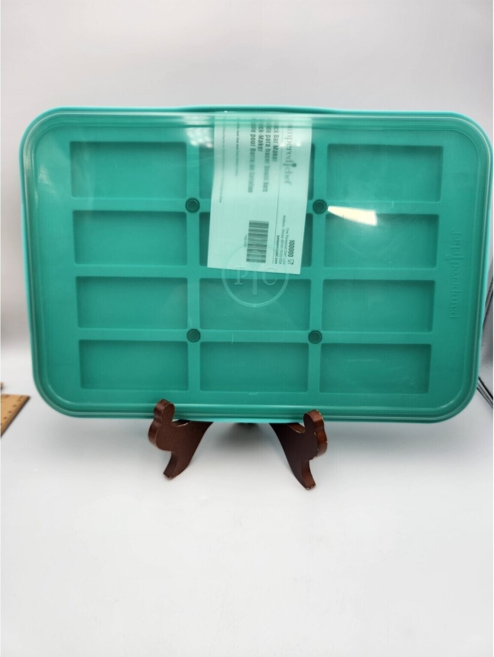 Pampered Chef Snack Bar Maker Silicone Mold 12-Cavity Teal Baking Tray New F3